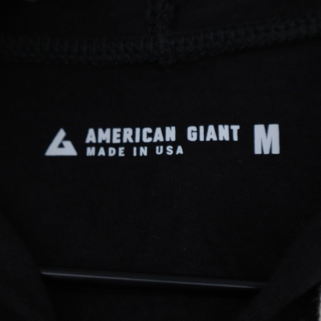 American Giant Black Full Zip Hoodie Made in USA Hooded Sweatshirt Size M