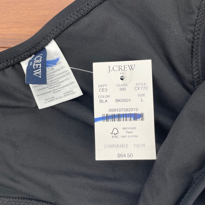 J. Crew Black One Shoulder Bikini Top Swimsuit Size L