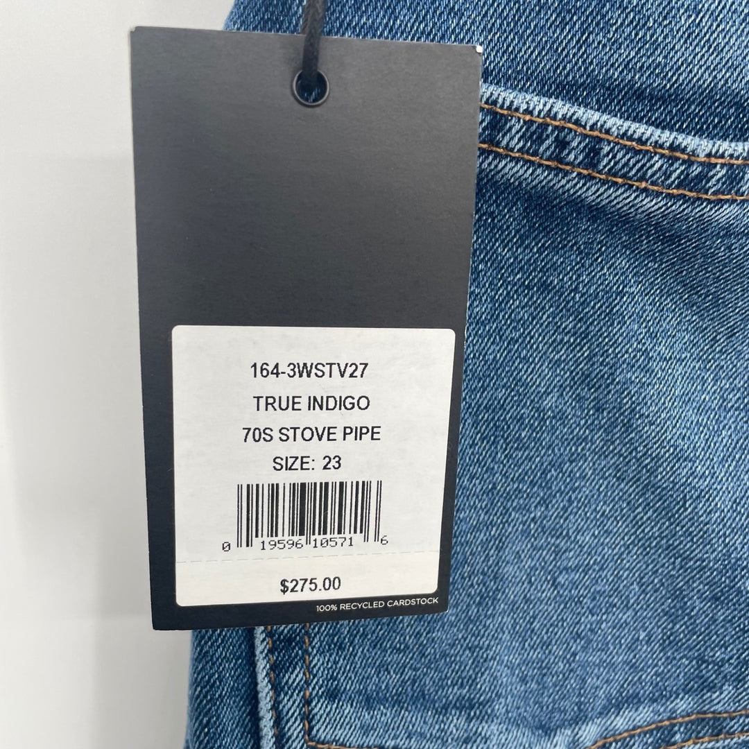 RE/DONE 70s Stove Pipe Jeans True Indigo High Rise Straight Leg Size 23