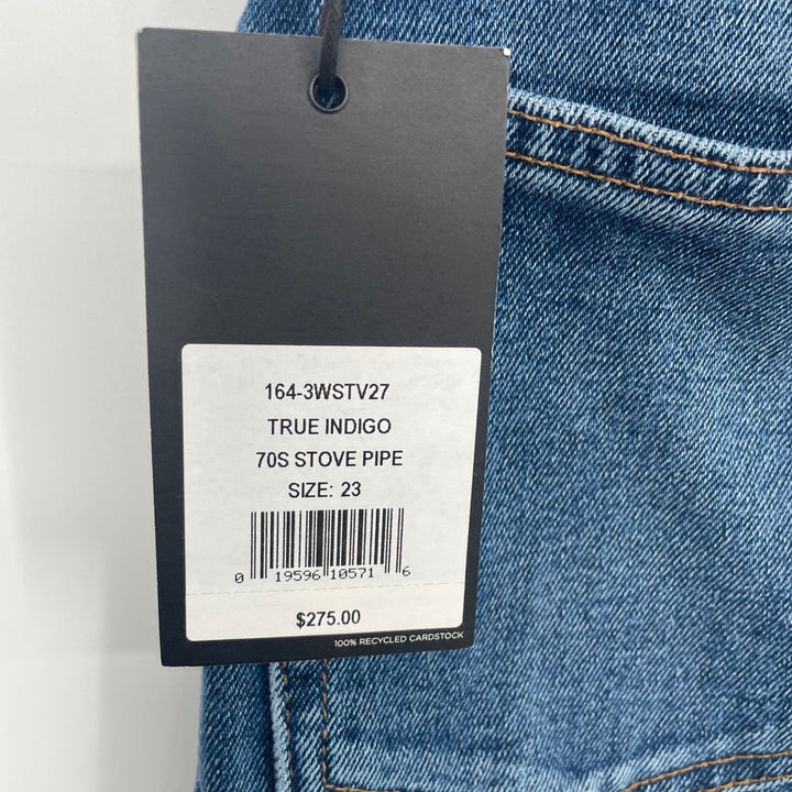RE/DONE 70s Stove Pipe Jeans True Indigo High Rise Straight Leg Size 23