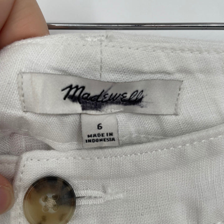 Madewell The Zoe Relaxed Wide Leg Linen Pants in 100% Linen Size 6