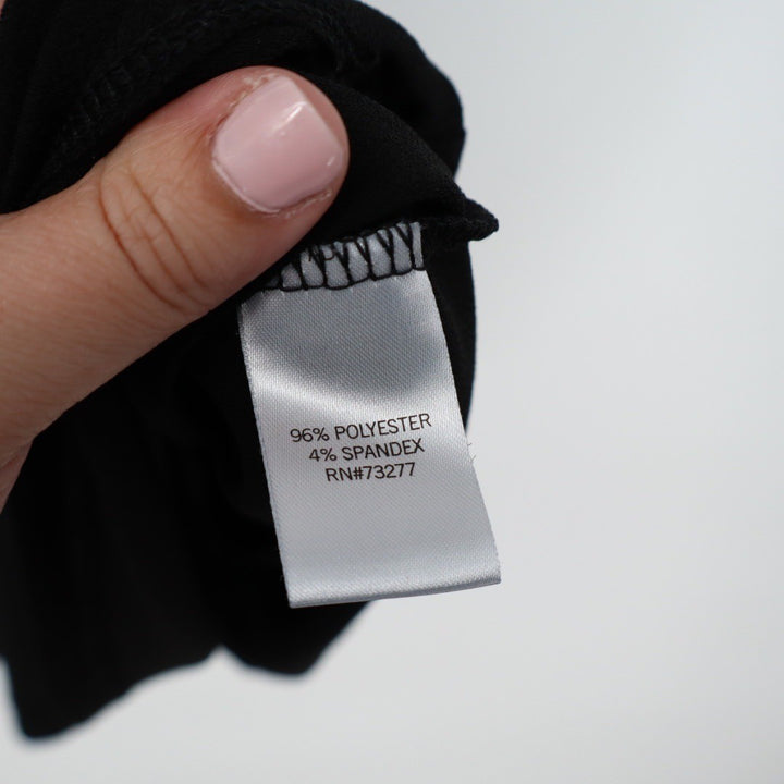 Apt 9 Black Wrap Dress Short Sleeve Belted Midi Womens Size M