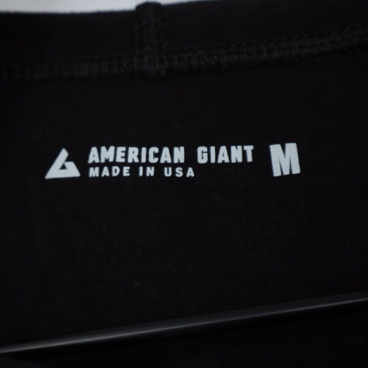 American Giant Black Gray Raglan Full Zip Hoodie Sweatshirt Made in USA