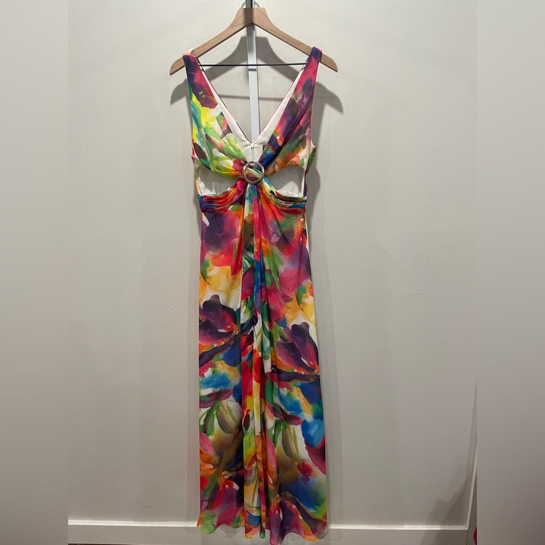 Liv Foster Floral Tie Dye Gown Size 6
