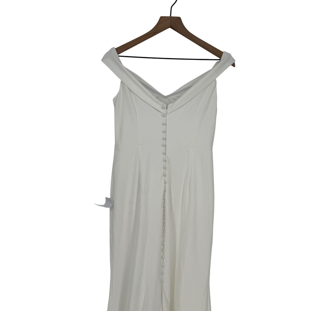 Lulus Arienne White Off-The-Shoulder Mermaid Maxi Dress Size L