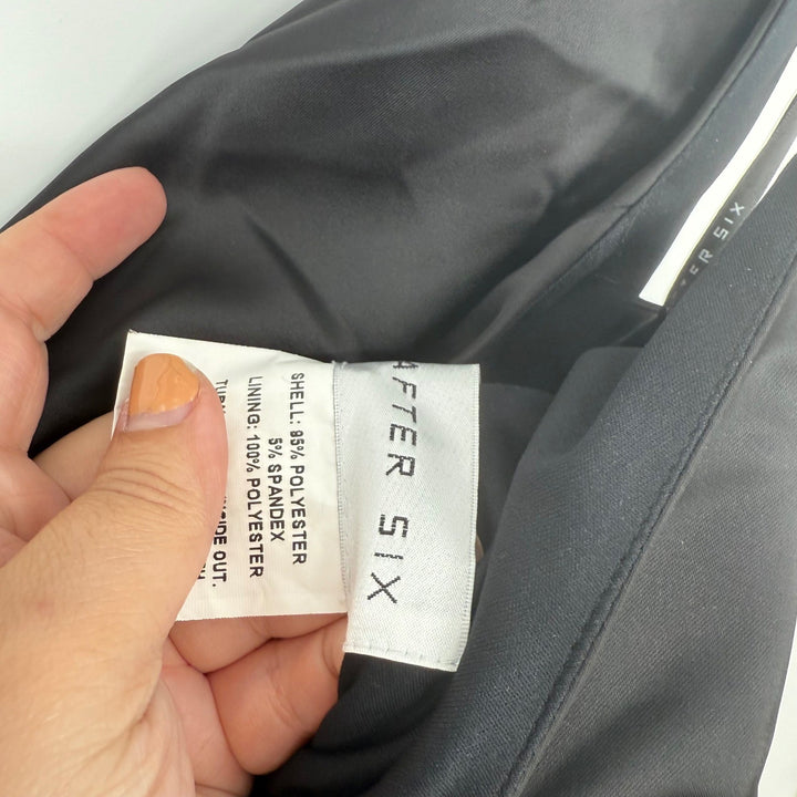 After Six Black One Shoulder Ruched Long Formal Evening Gown Dress Size 8