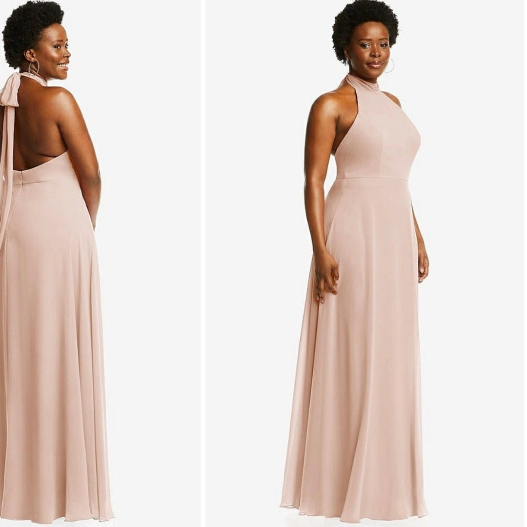 After Six High Neck Halter Backless Maxi Dress Size 8