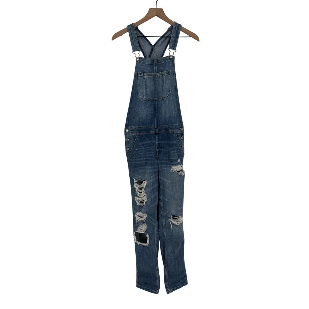 American Eagle Outfitters Tomgirl Overalls Distressed Denim Blue Size M
