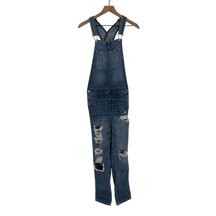 American Eagle Outfitters Tomgirl Overalls Distressed Denim Blue Size M