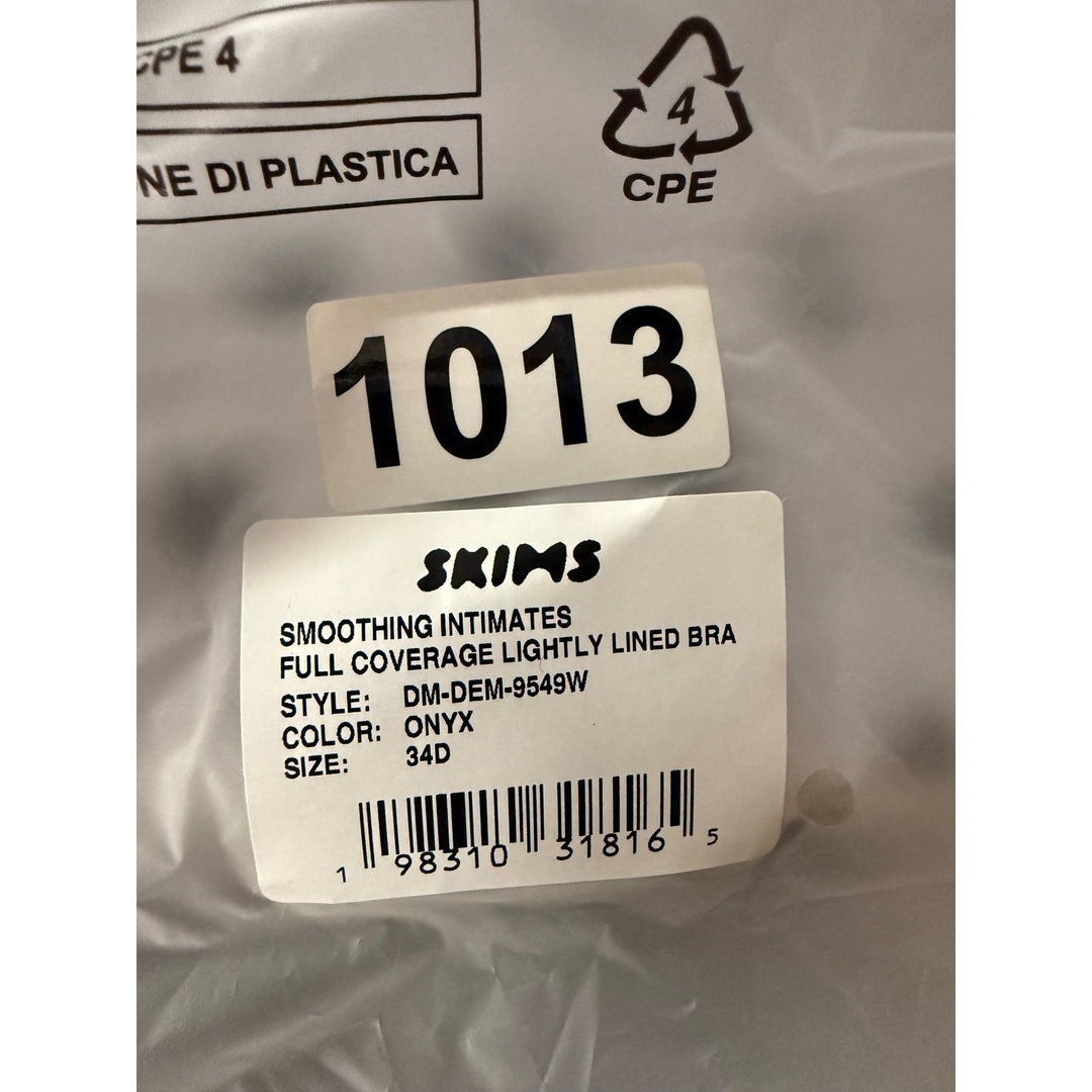 SKIMS Smoothing Intimates Full Coverage Lightly Lined Bra Onyx 34D