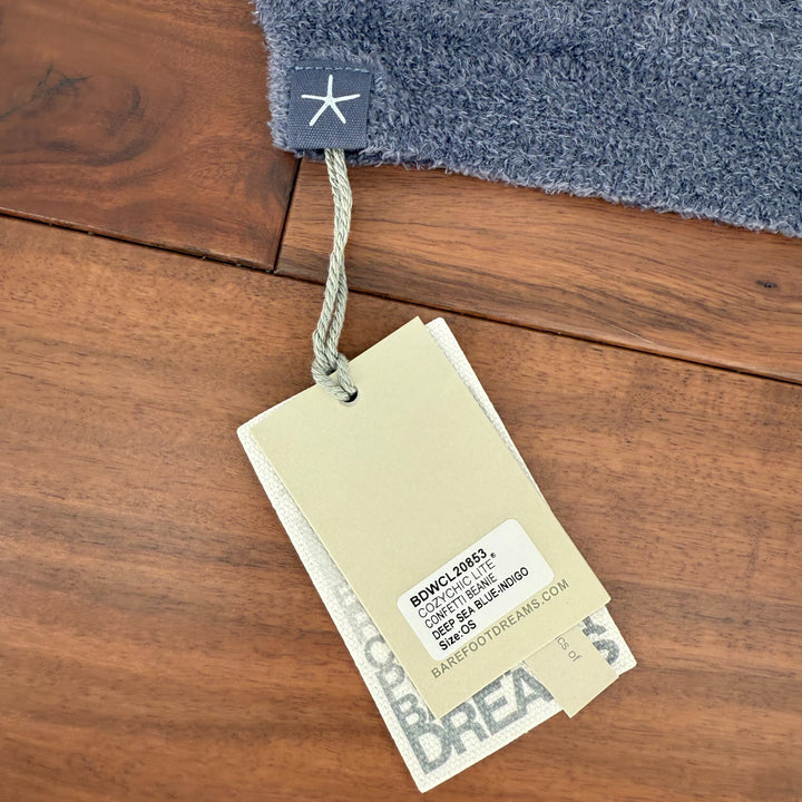 Barefoot Dreams CozyChic Lite Confetti Beanie Hat Womens OS Deep Sea Blue Winter