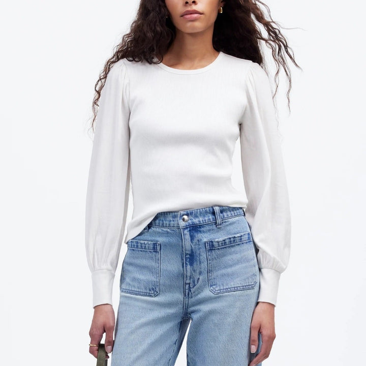 Madewell Puff-Sleeve Top Size S