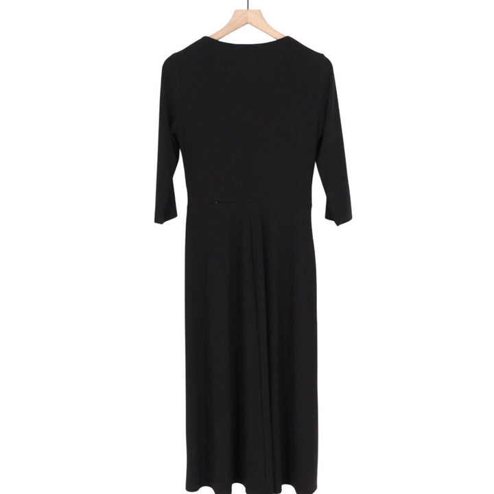 Chaps Black Twist V Neck 3/4 Sleeve Maxi Dress Size M