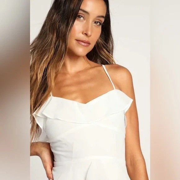 Lulus Terrifically Trendy White Tiered Ruffled Mini Dress Size XS