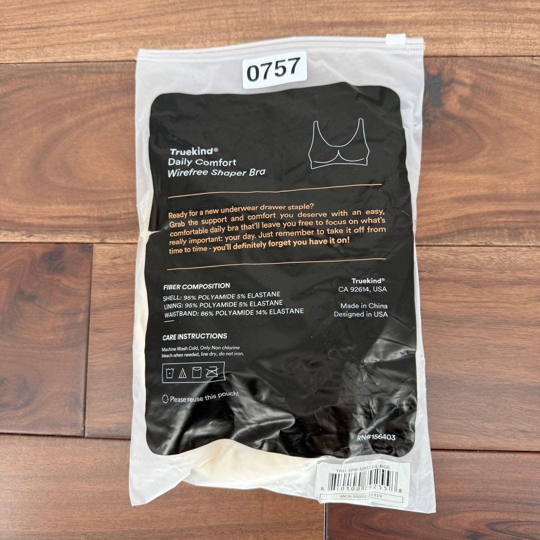 Truekind Daily Comfort Wirefree Shaper Bra Beige Size L