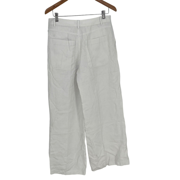 Madewell The Zoe Relaxed Wide Leg Linen Pants in 100% Linen Size 6