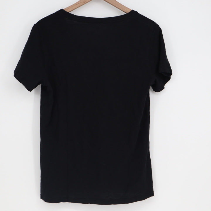 American Giant Womens Black V Neck T Shirt Size L Made in USA Basic Tee