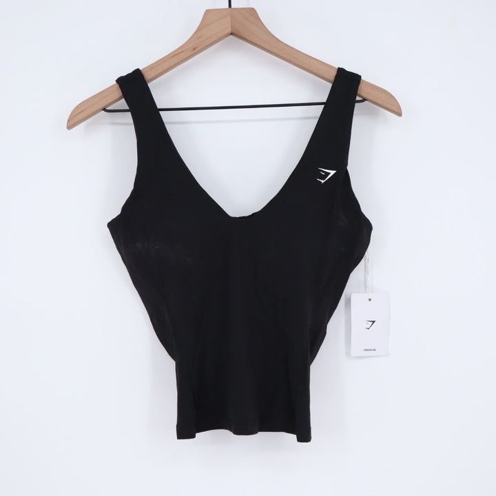 Gymshark Ruche Tank Black Body Fit S Activewear Workout Athletic