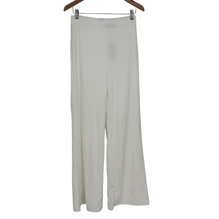 Lulus Women's Two-Piece Set Crop Top Wide Leg Pants White Size Large