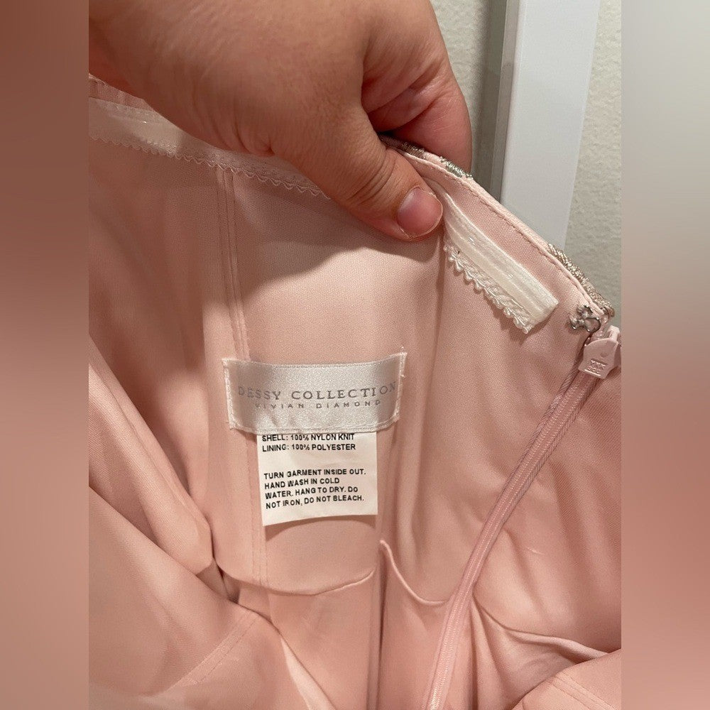 Dessy Collection Strapless Floral Embroidered Corset Maxi Dress Size 16