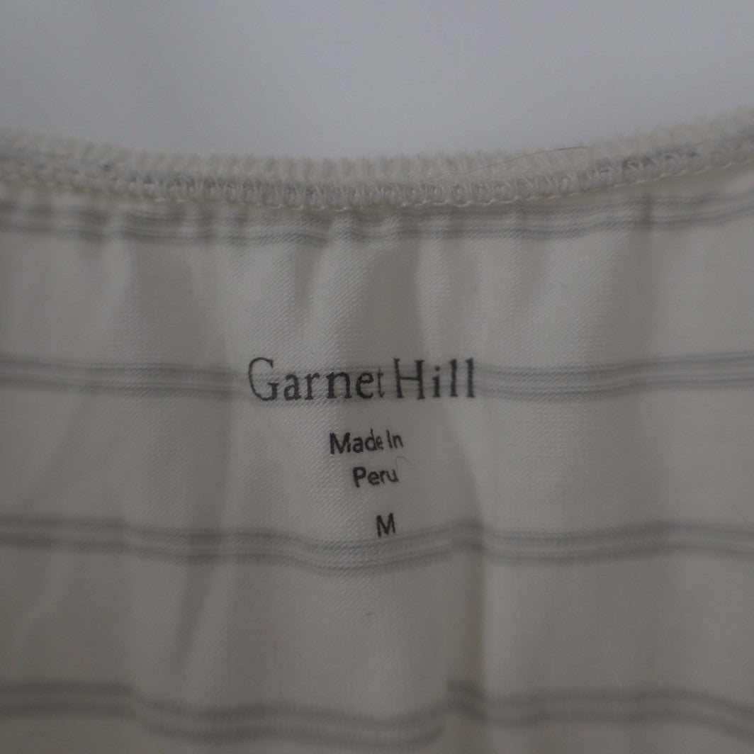 Garnet Hill Striped Tank Top Cream Gray Women's Size Medium