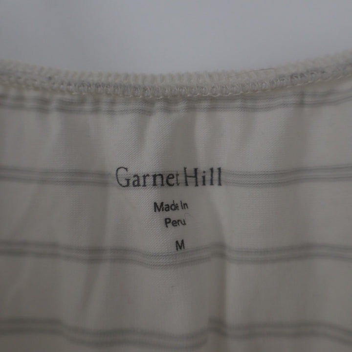 Garnet Hill Striped Tank Top Cream Gray Women's Size Medium