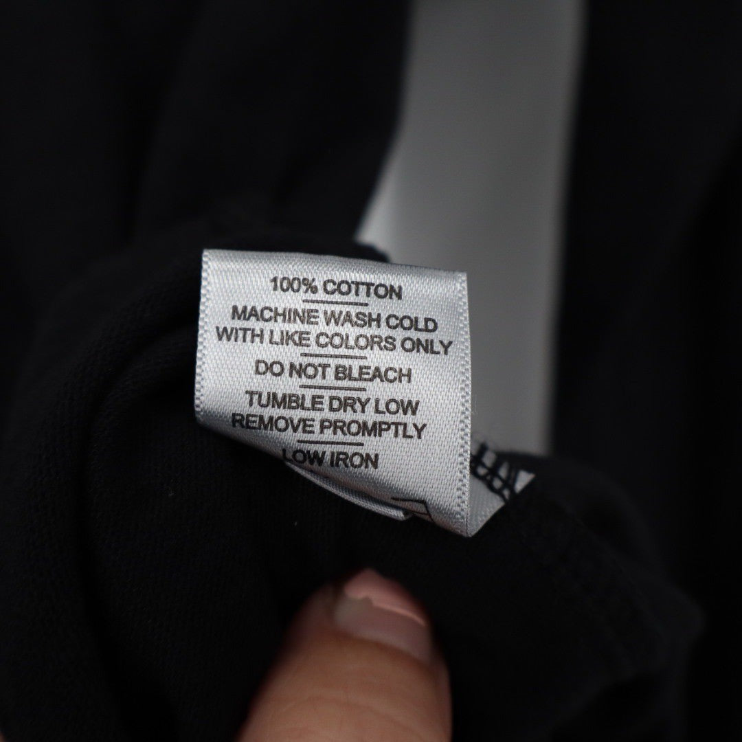 AMERICAN GIANT Black Long Sleeve Crew Neck T Shirt Made in USA Size L