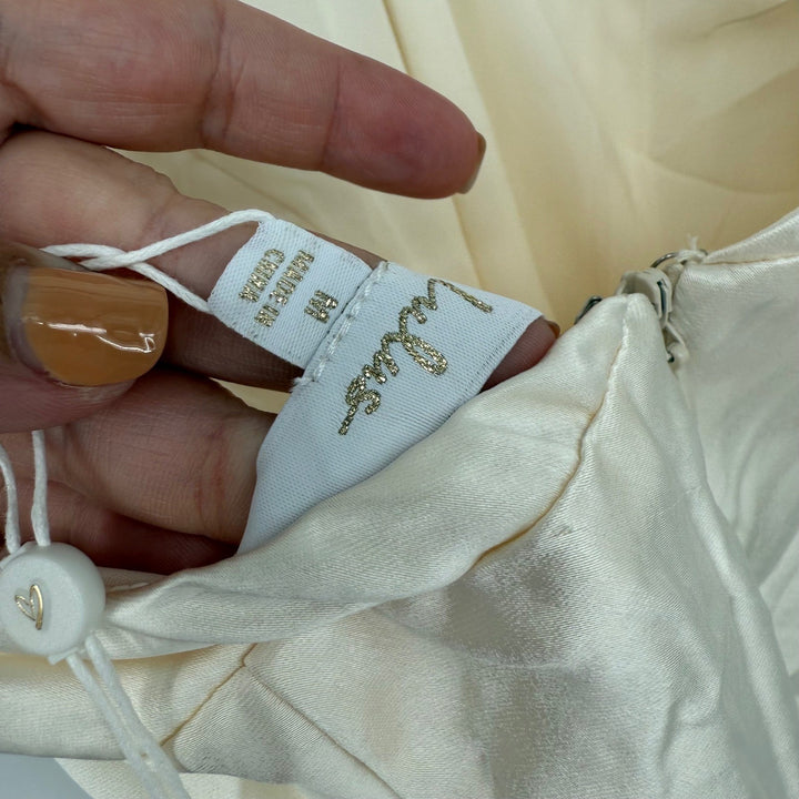 Lulus Ivory Halter Maxi Dress Formal Gown Sleeveless Evening Party Size M