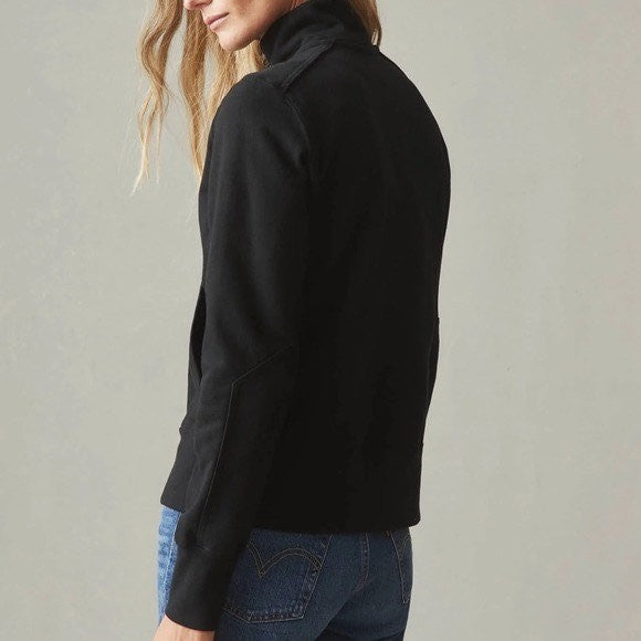 American Giant Black Full Zip Mock Neck Sweatshirt Jacket Mens XL Made USA