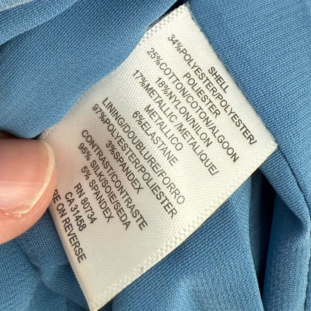 BCBGMaxazria Blue Mini Dress Form Fitting With Ruffles Women's Size 8