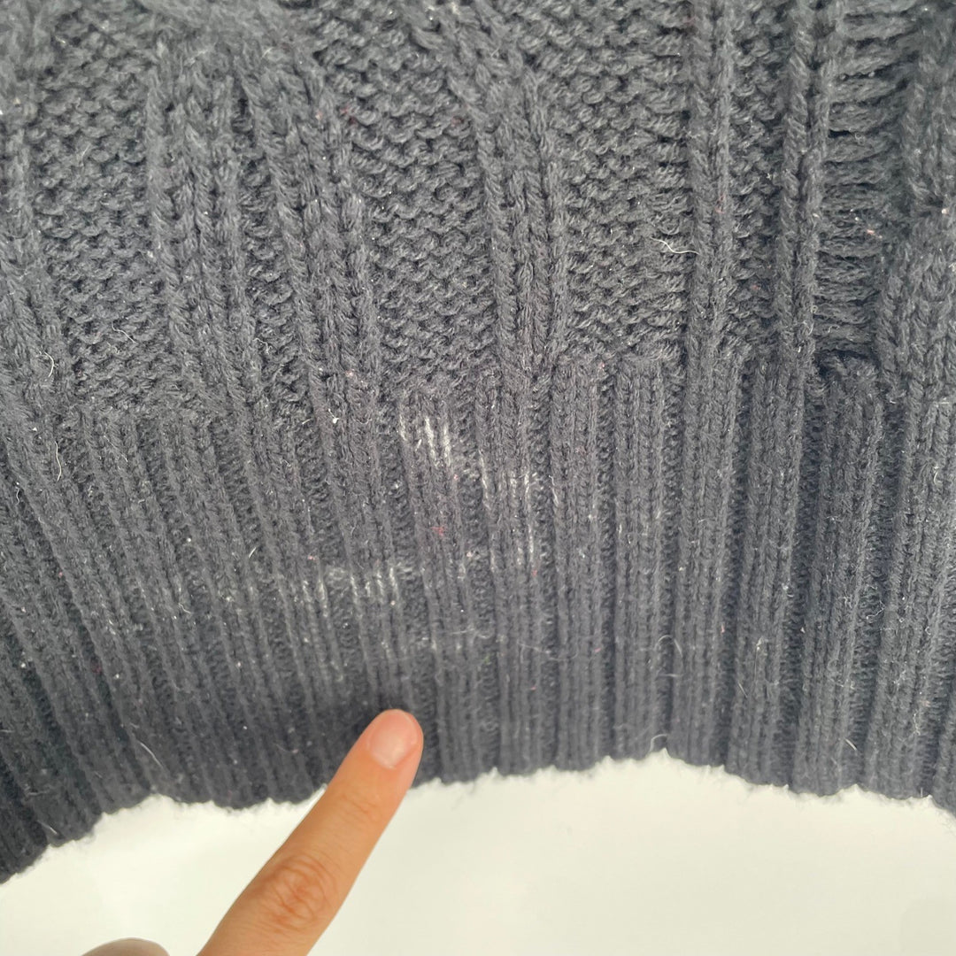 Arizona Jean Company Black Cable Knit Cowl Neck Sweater Size S