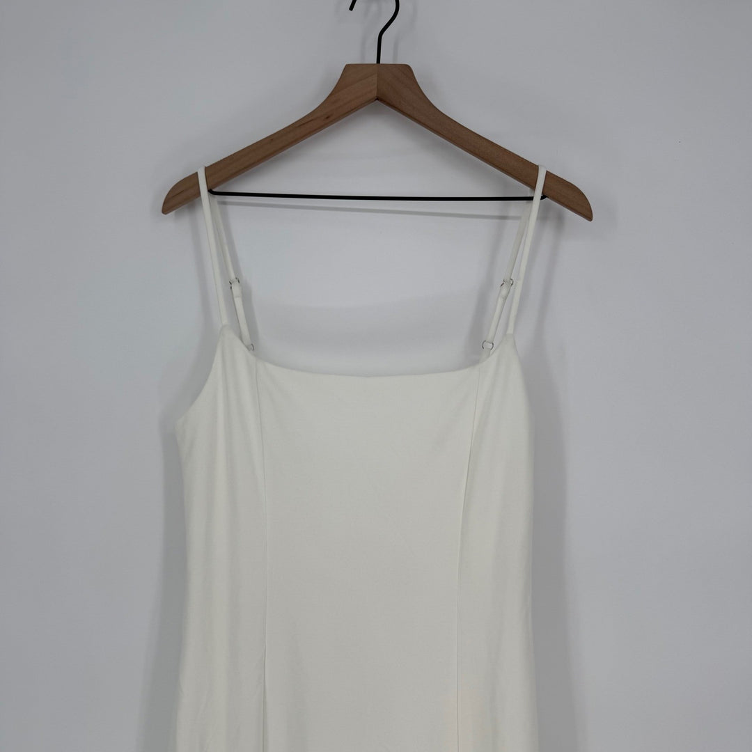 Lulus Blessed Romance White Sleeveless Button Back Mermaid Maxi Dress Size XL