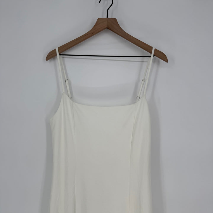 Lulus Blessed Romance White Sleeveless Button Back Mermaid Maxi Dress Size XL