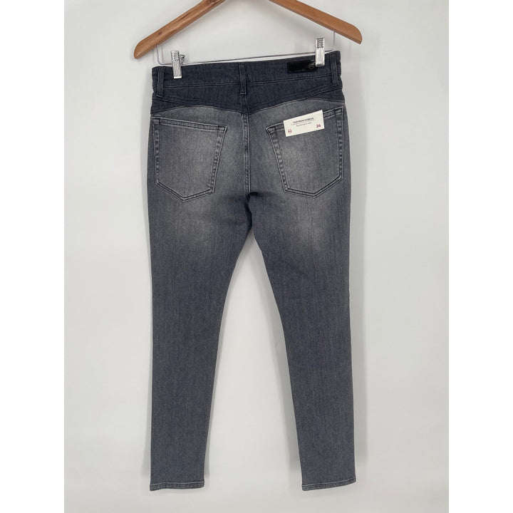AG Adriano Goldschmied Chevron Farrah High Rise Skinny Ankle Jeans Gray Size 26