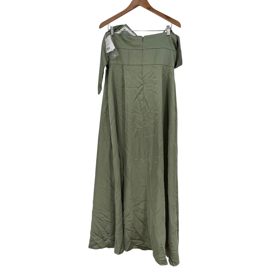 After Six A-Line Satin Maxi Dress With Convertible Off-The-Shoulder Dress