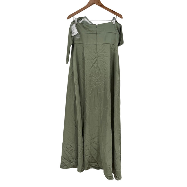 After Six A-Line Satin Maxi Dress With Convertible Off-The-Shoulder Dress