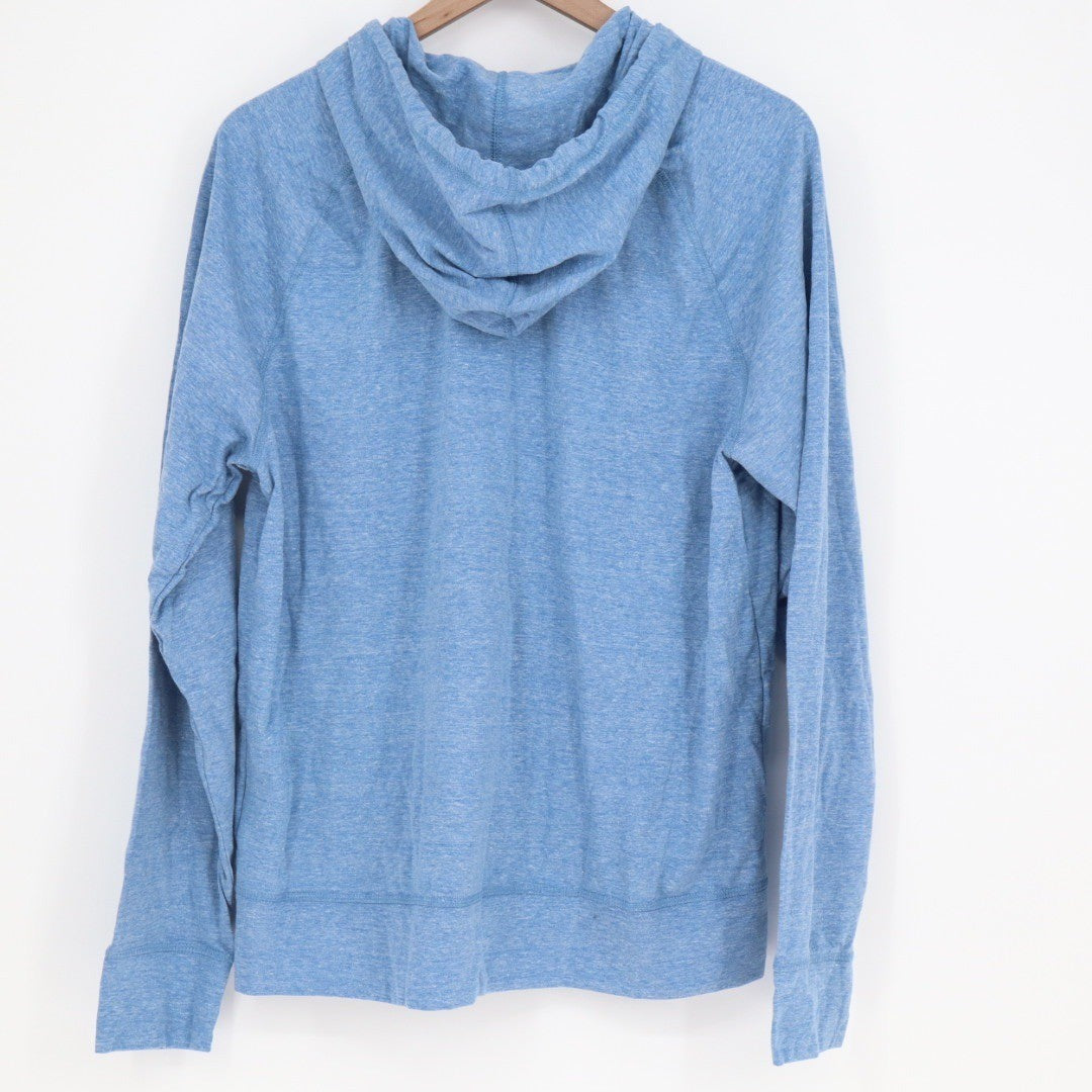 American Giant Full Zip Hoodie Heather Blue Lightweight Made in USA Size L