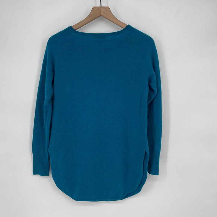 Halogen Cashmere Blend Crew Neck Sweater Teal Blue XS
