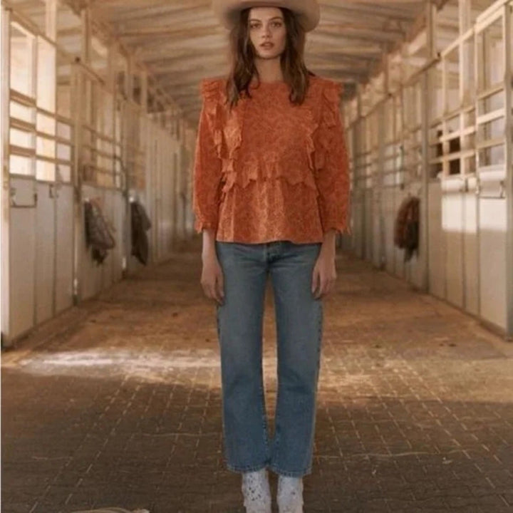 The Great Eyelet Flutter Top Size 0