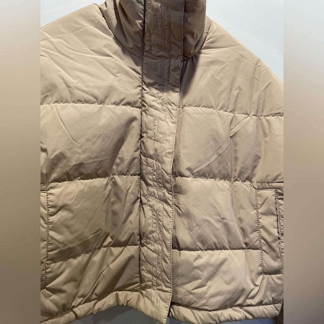 The Fifth Label Tan Cropped Puffer Jacket Size M