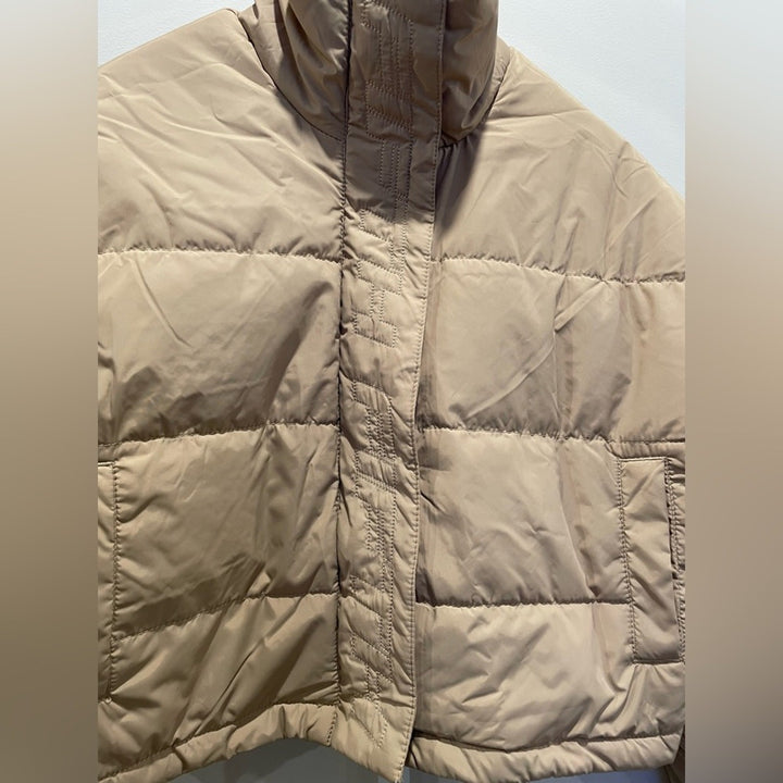 The Fifth Label Tan Cropped Puffer Jacket Size M