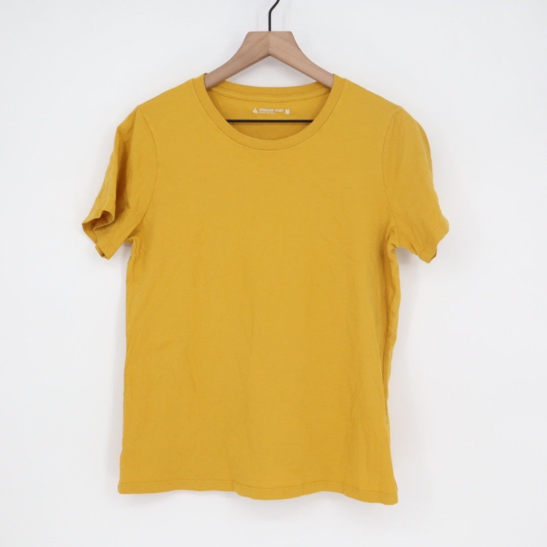 American Giant Classic Crew Neck T Shirt Mustard Yellow Made in USA Size M