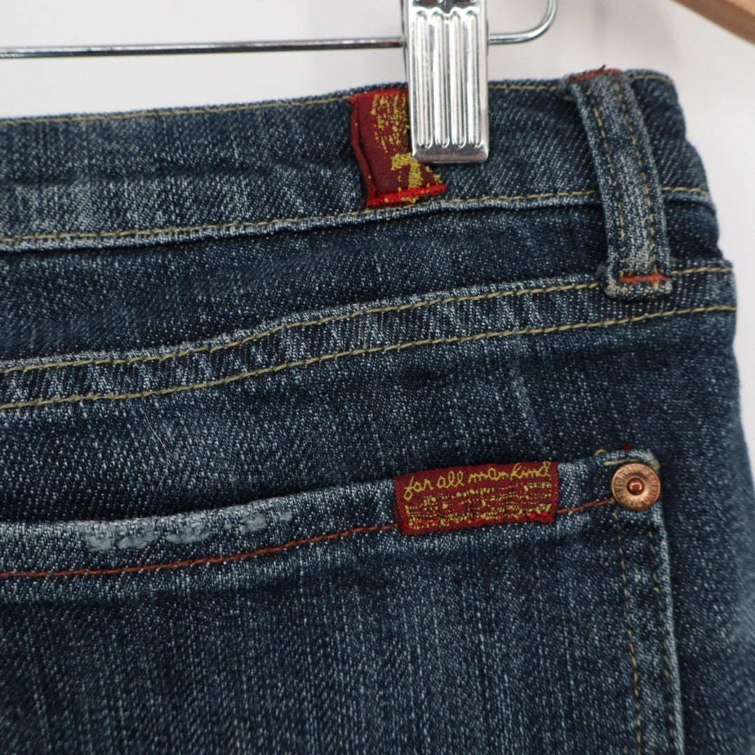 7 For All Mankind Original Bootcut Jeans Womens 27 Blue Denim Cotton Low Rise
