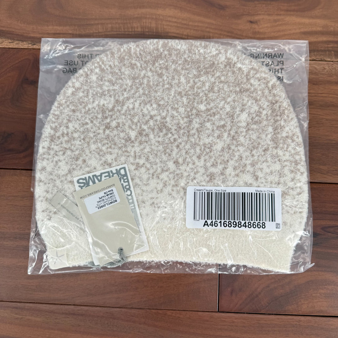Barefoot Dreams CozyChic Lite Confetti Beanie Hat Womens One Size Cream Taupe