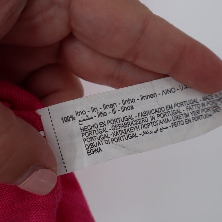 ZARA Linen Blend Spaghetti Strap V Neck Tank Top Fuchsia Pink Size M