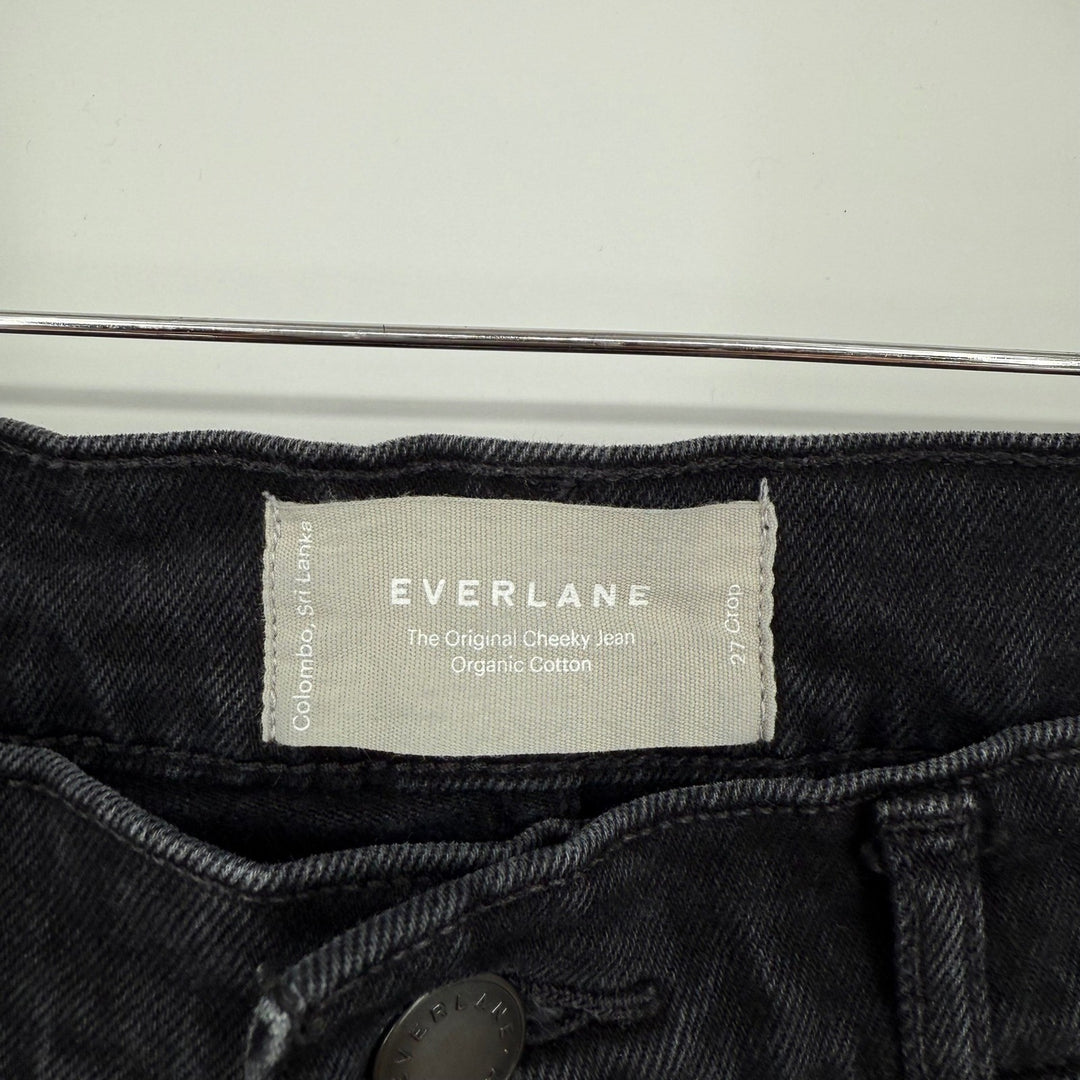 Everlane The Original Cheeky Jean Organic Cotton Black Denim Crop Size 27