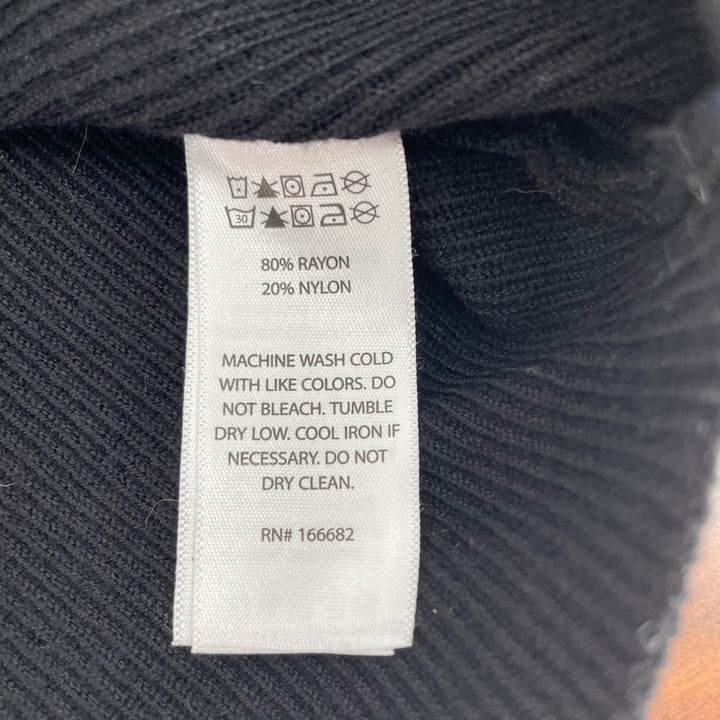 House of Harlow 1960 Black Ribbed Cross Front High Waist Bikini Bottoms L