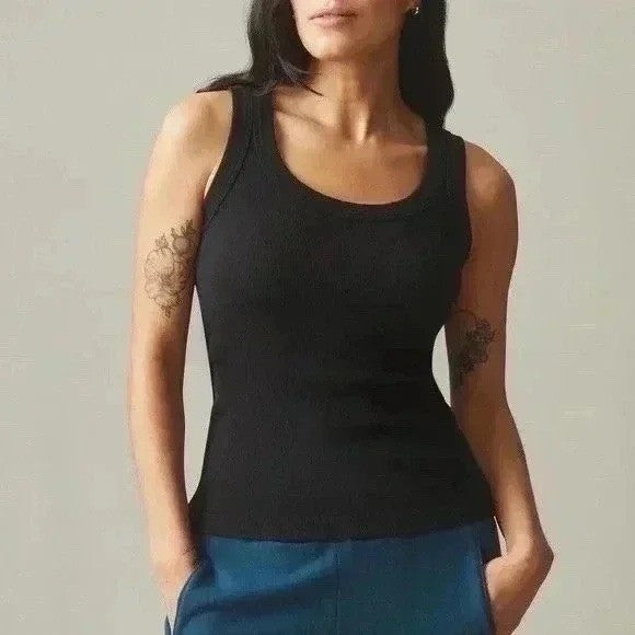 American Giant Classic Tank Top Black Ribbed Racerback Size M