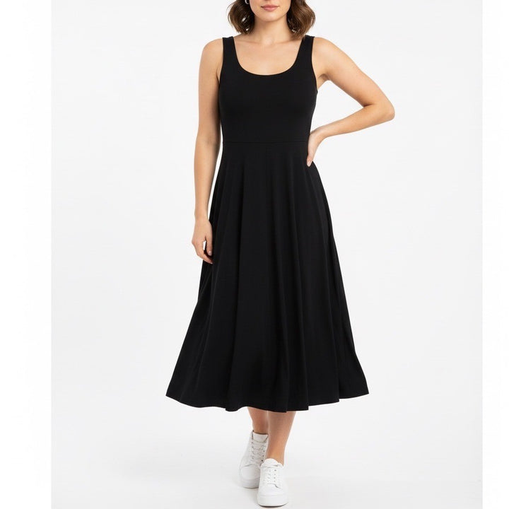 American Giant Black Sleeveless Tank Maxi Dress Size L Made in USA