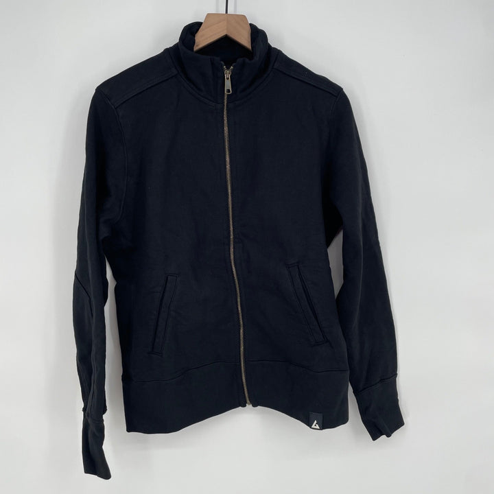 American Giant Black Full Zip Mock Neck Sweatshirt Jacket Mens XL Made USA